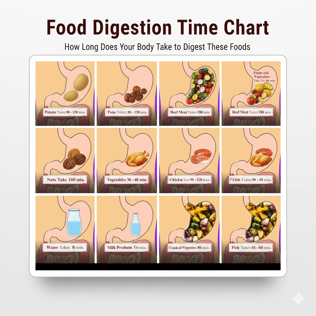 How much time your body takes to digest these foods
